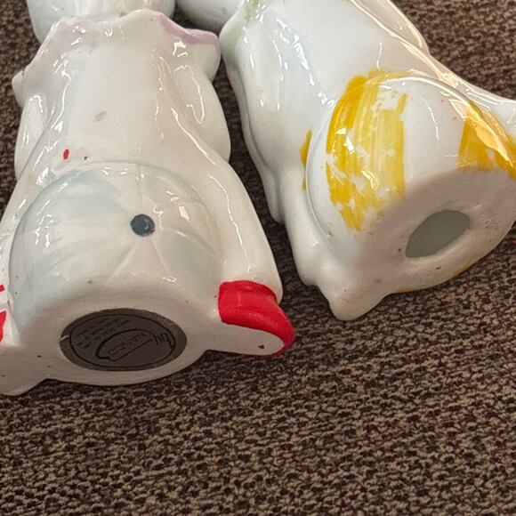 Lot of 2 Vintage Miniature Circus Clown Figurines Music Nanco Ceramic White Red - Picture 4 of 5